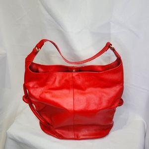 Red Kathy Poy Women Leather Shoulder Bag